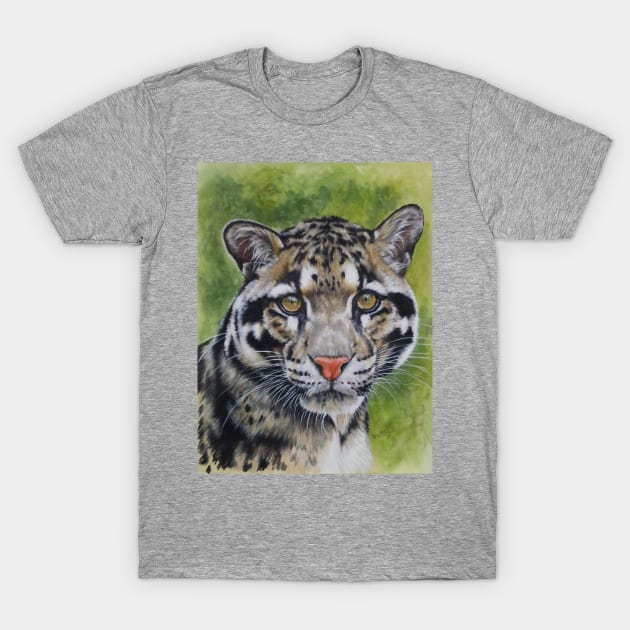 Clouded Leopard in Color T-Shirt by BarbBarcikKeith